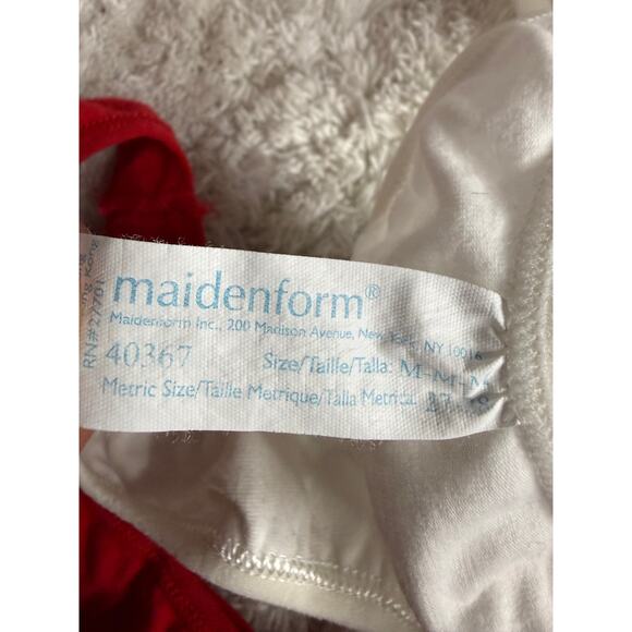NWOT Maidenform Thong Panties Size M Red White 2 Pair Bundle Soft Stretch Cotton - Picture 3 of 4